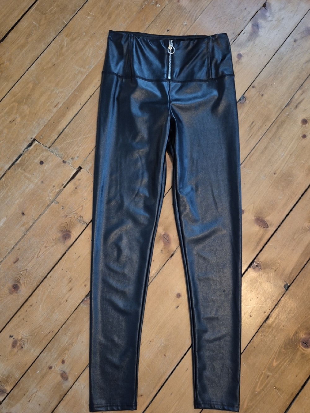 Black Faux Leather High-Waist Leggings